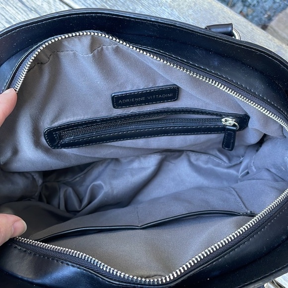 Adrienne Vittadini Hand bag/ Purse Black Signature Fabric - Picture 5 of 13